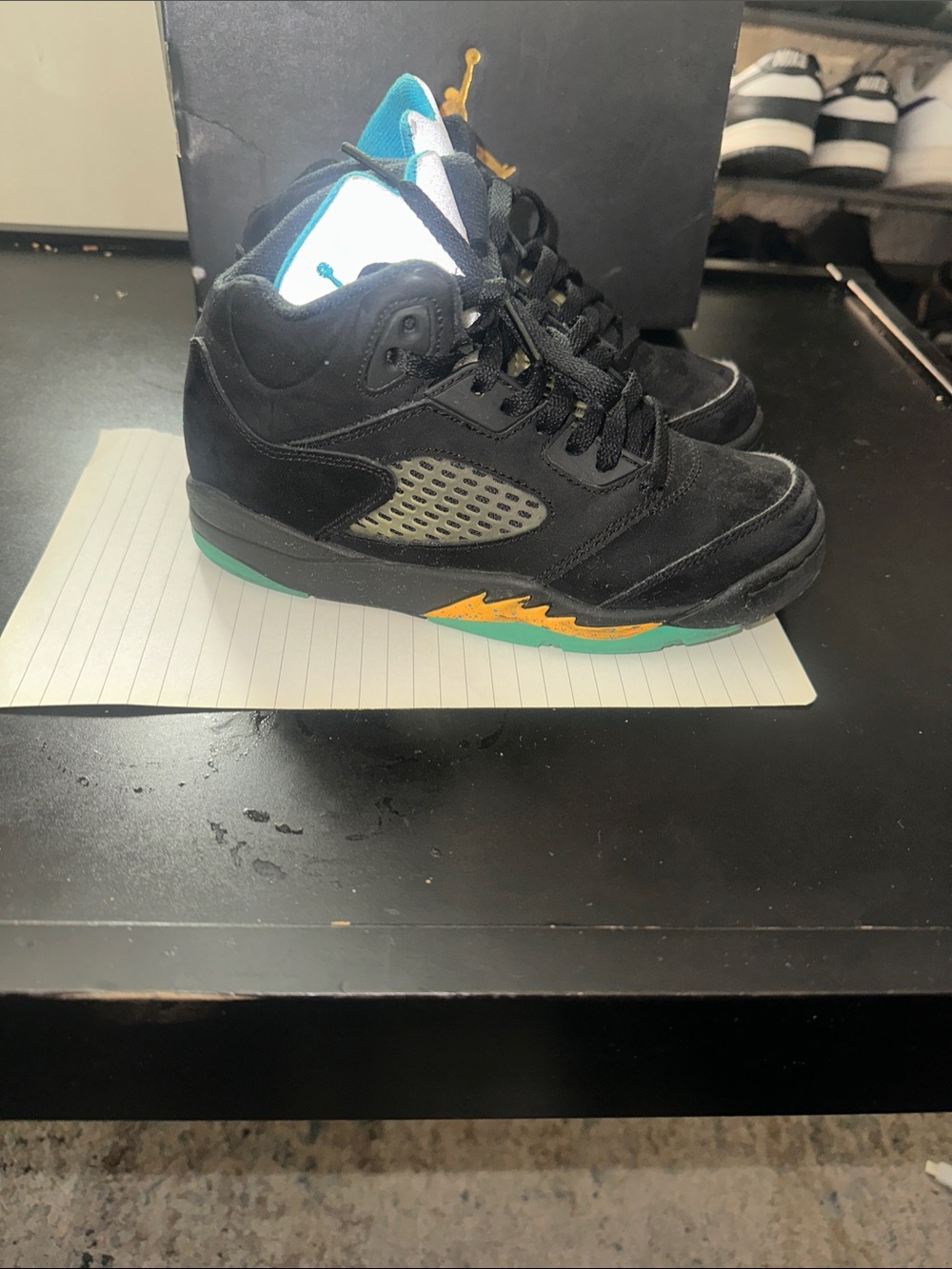 Jordan Kids Black, Teal & Yellow Sneakers